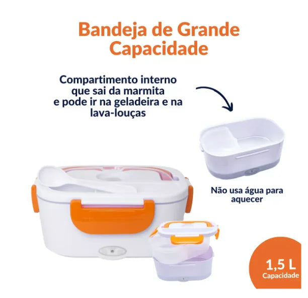 Marmita Elétrica Carro Automóveis Portátil Térmica Box Pote. COM CABO USB PARA CASA