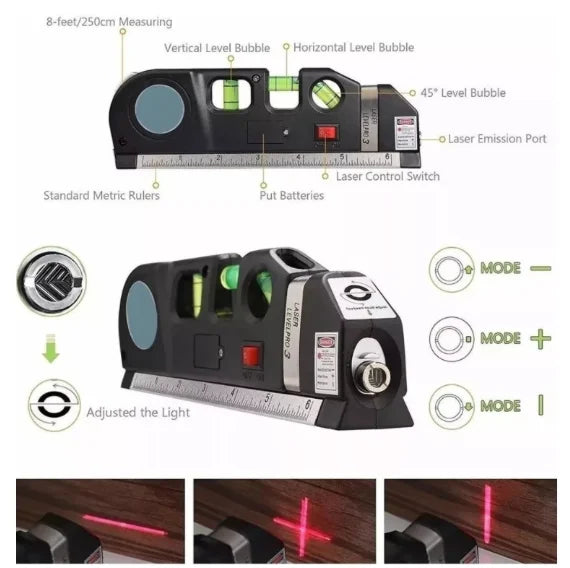 Nível Laser Profissional 4 em 1 Trena Pro3 Estágios Nivelador