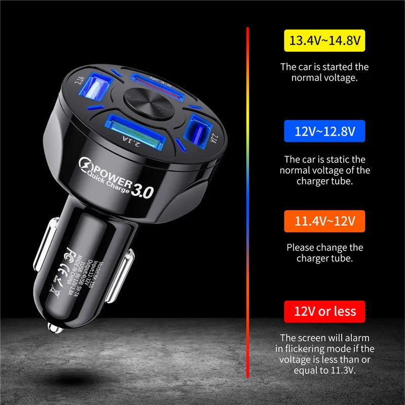 Carregador de carro usb total 250w pd qc3.0 usb c carregador de telefone de carro tipo c adaptador para iphone samsung huawei xiaomi carga rápida