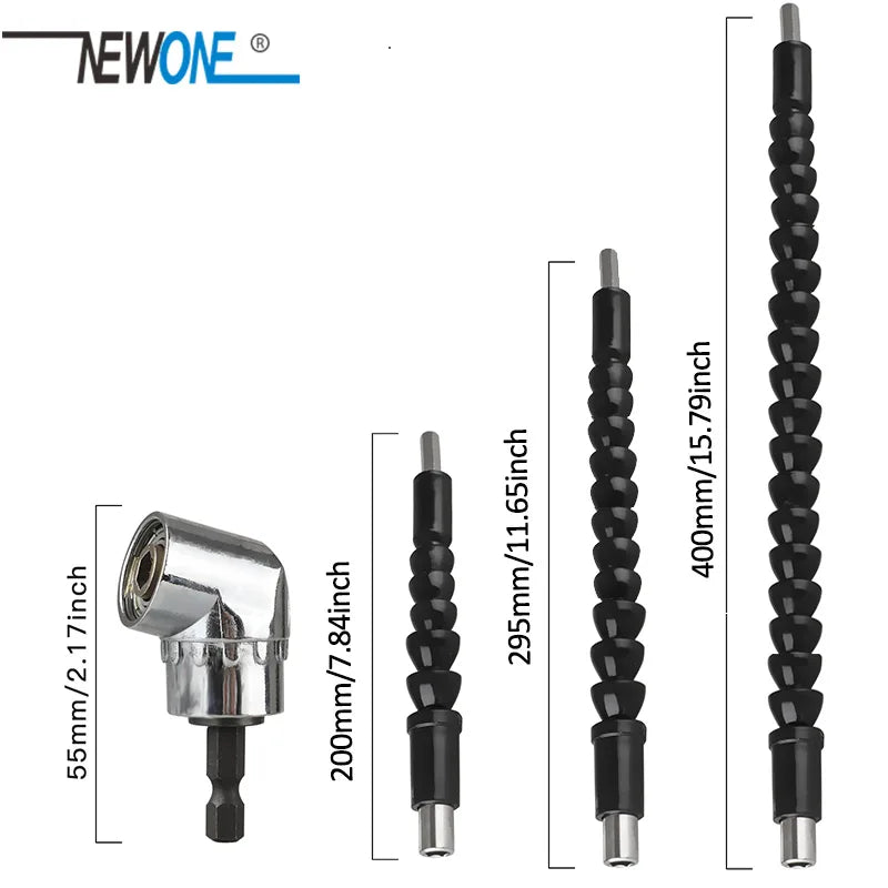 Conjunto de ferramentas de chave de fenda de chave de fenda de chave de fenda de ângulo reto ajustável de 105 graus 1/4 Hex Shank para ferramentas de bits de chave de fenda de broca elétrica