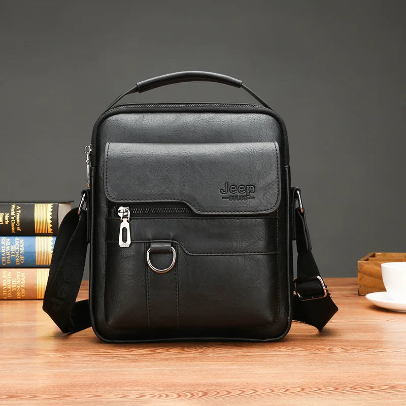 Bolsa transversal de ombro masculina de lazer , bolsa de mão masculina de couro