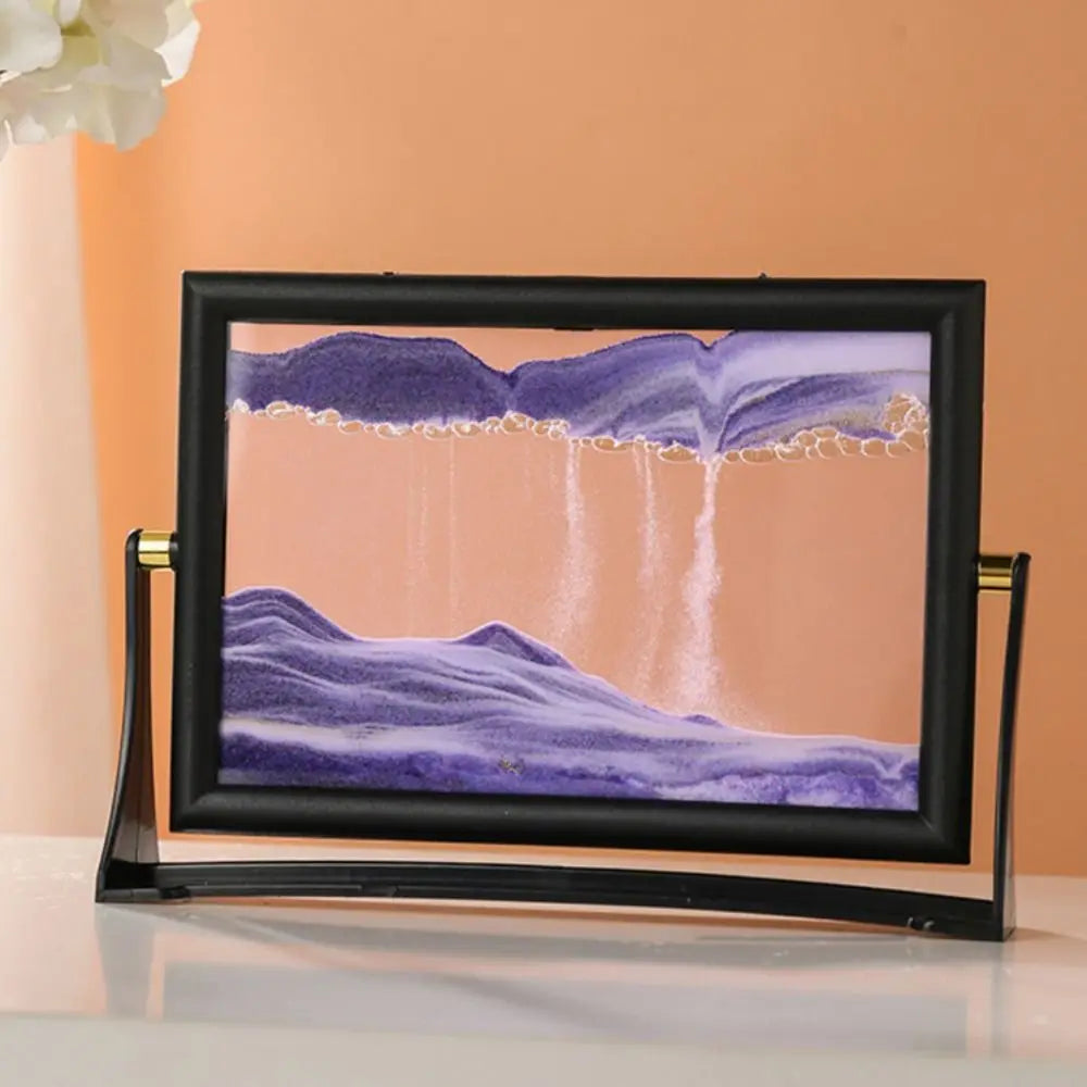 Movendo areia arte imagem para Home Decor, 3D Sandscape em movimento, Sandscape rotativo, presente.