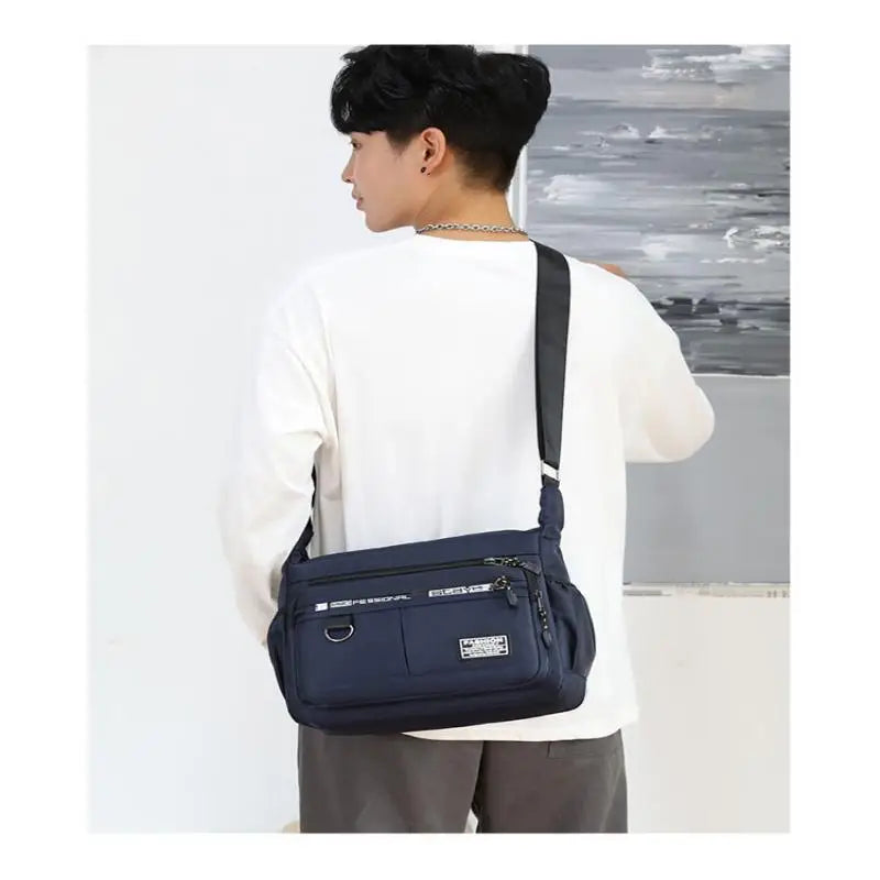 Bolsa tiracolo masculina Rilifinished, bolsa de ombro única, grande capacidade, bolsa de armazenamento, bolsos múltiplos, moda empresarial