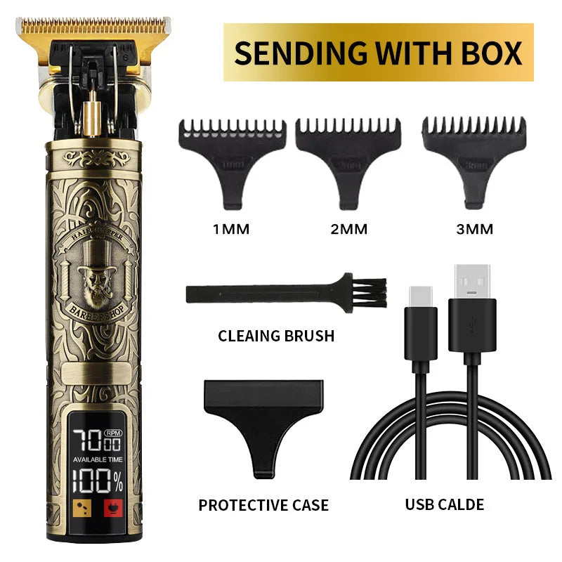 Profissional Aparador De Cabelo Elétrico Sem Fio, Impermeável, Recarregável,barbeador facíl de manuzear.