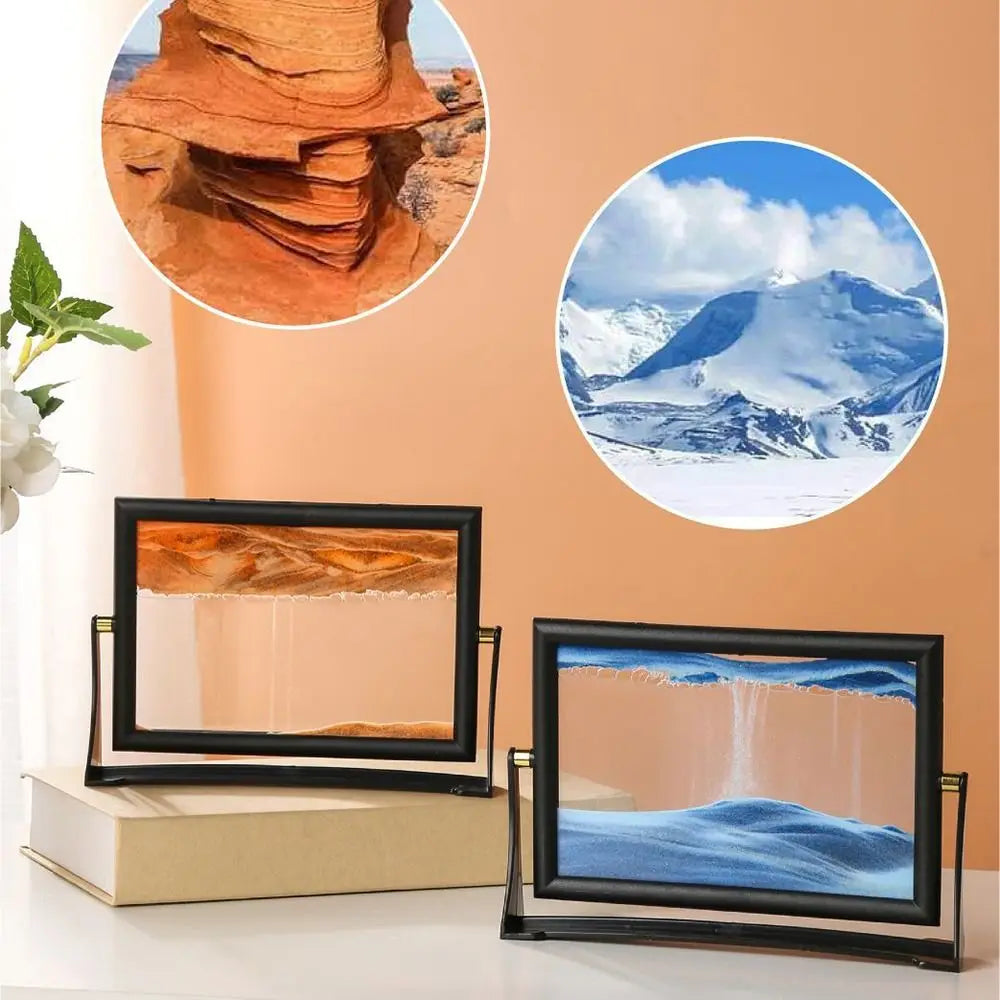 Movendo areia arte imagem para Home Decor, 3D Sandscape em movimento, Sandscape rotativo, presente.