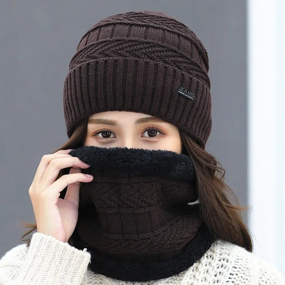 Masculino e feminino inverno gorro cachecol casual lã térmica macio quente balaclava lã,pescoço mais quente perfeito pro inverno.