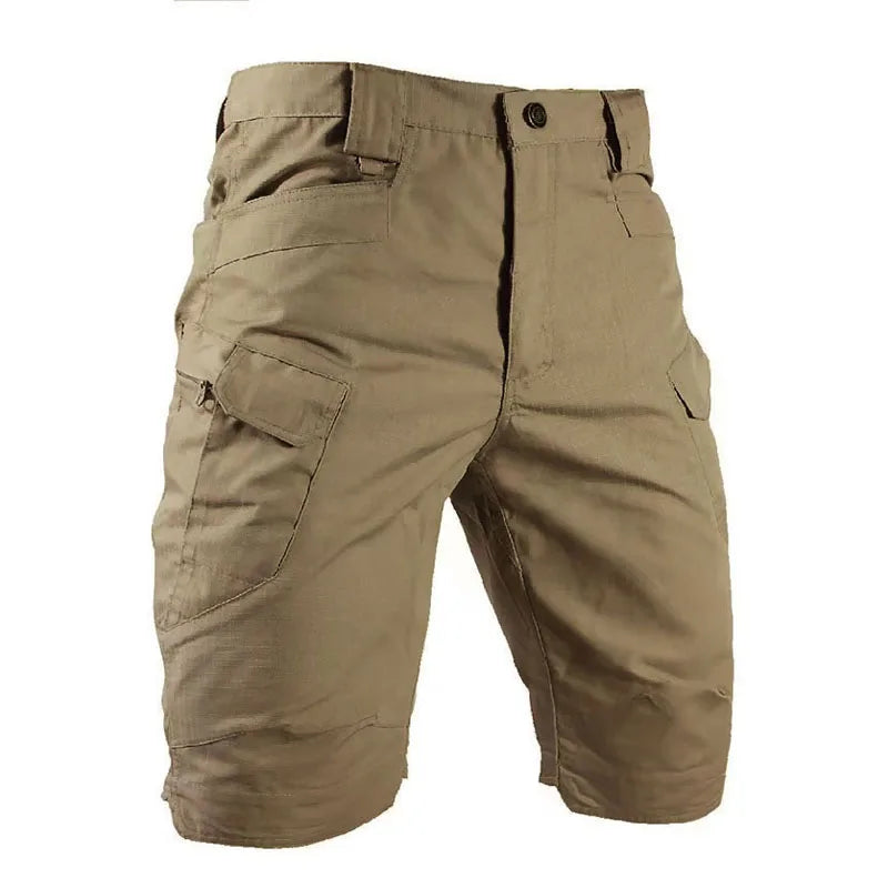 Calções táticos militares urbanos masculinos ao ar livre à prova d'água resistente ao desgaste shorts cargo de secagem rápida multi bolso calças de caminhada