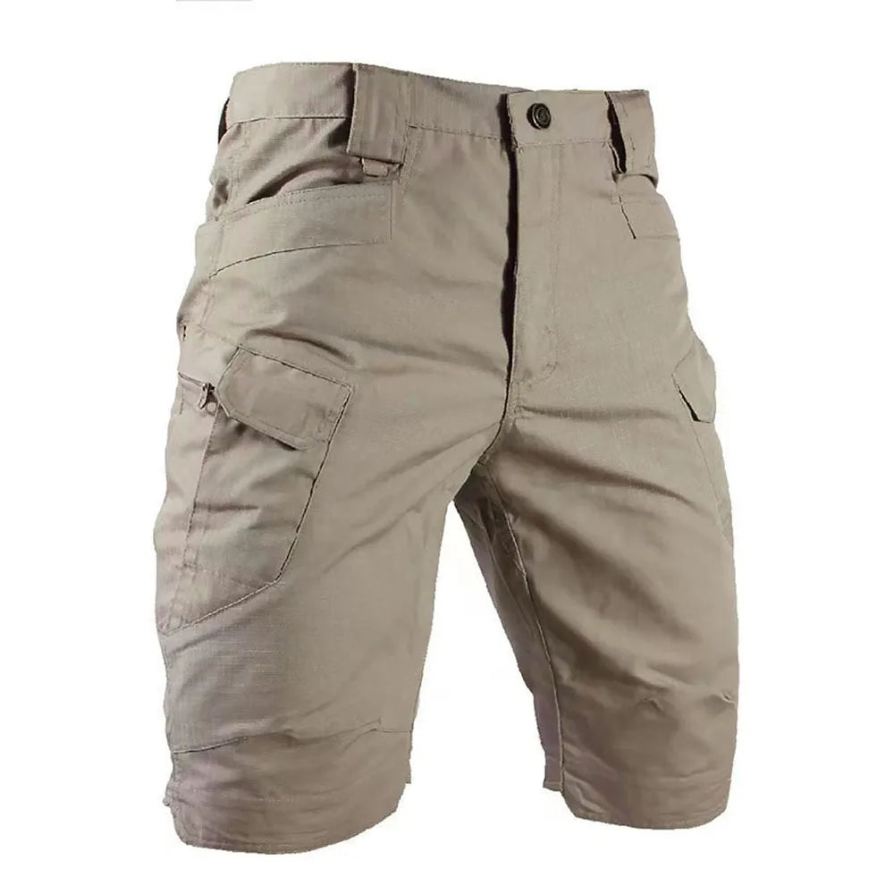 Calções táticos militares urbanos masculinos ao ar livre à prova d'água resistente ao desgaste shorts cargo de secagem rápida multi bolso calças de caminhada