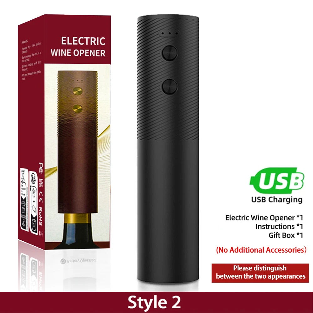 Abridor de garrafas de vinho elétrico Saca-rolhas de vinho tinto automático Abridor de vinho recarregável com ferramentas de base de carregamento Acessórios de cozinha
