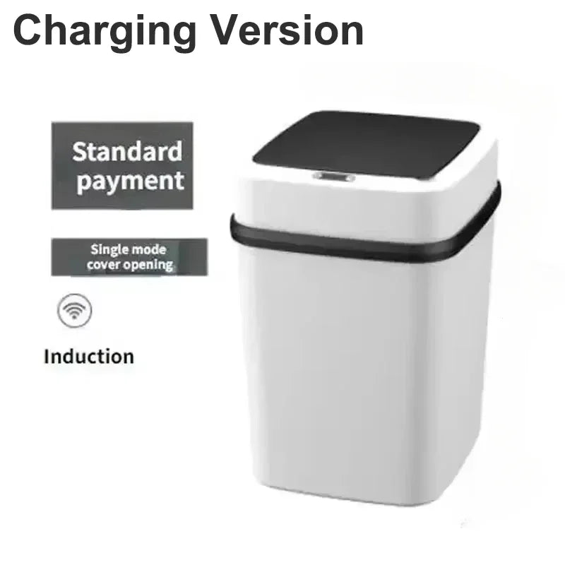 Lixeira inteligente com sensor automático, 15l, grande capacidade, sem toque, economia de energia, à prova d'água, para cozinha, banheiro, escritório doméstico
