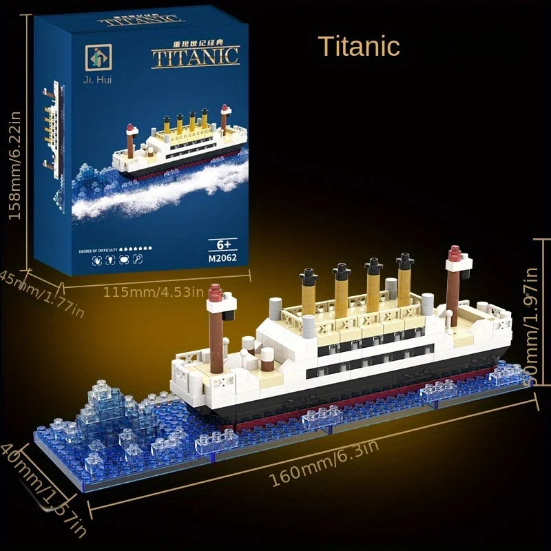 Brinquedo de montagem de bloco de construção Titanic gigante menino menina e para adultos,quebra-cabeça modelo de navio de cruzeiro