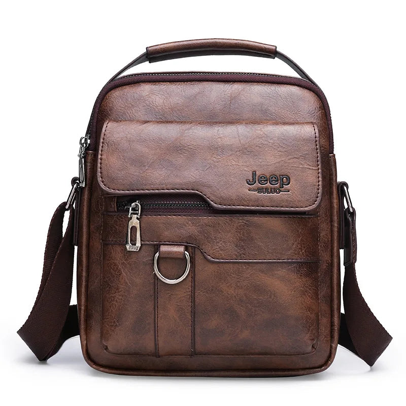 Bolsa transversal de ombro masculina de lazer , bolsa de mão masculina de couro