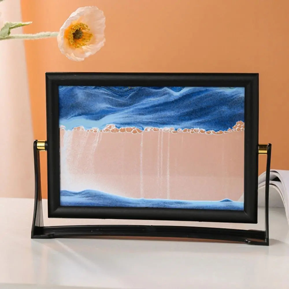 Movendo areia arte imagem para Home Decor, 3D Sandscape em movimento, Sandscape rotativo, presente.