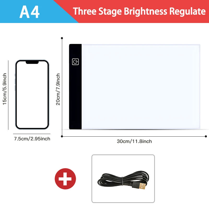 led desenho de animação pintura brinquedos educativos 3 nível placa regulável presente luz ajustável bloco de notas para crianças