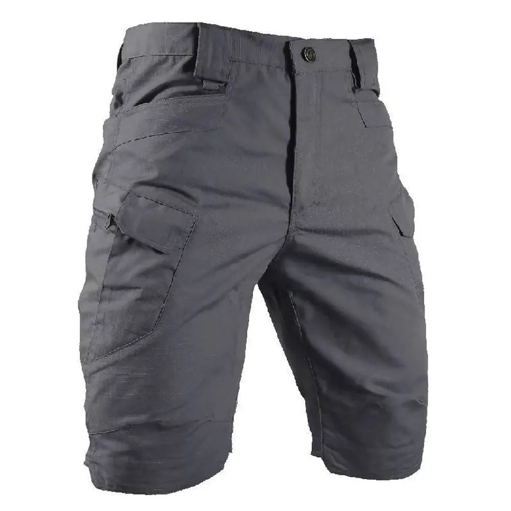 Calções táticos militares urbanos masculinos ao ar livre à prova d'água resistente ao desgaste shorts cargo de secagem rápida multi bolso calças de caminhada