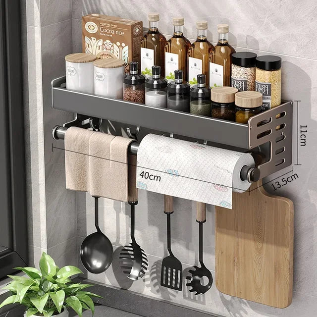 Organizador De Condimento Montado Na Parede Spice Rack Armazenamento De Louça.