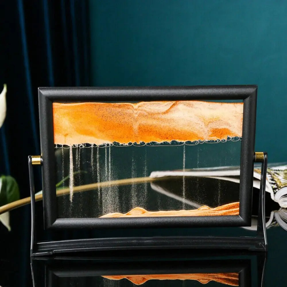 Movendo areia arte imagem para Home Decor, 3D Sandscape em movimento, Sandscape rotativo, presente.