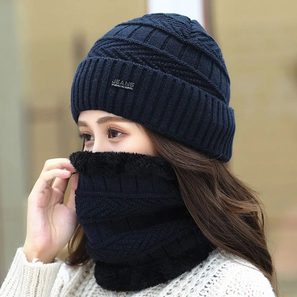 Masculino e feminino inverno gorro cachecol casual lã térmica macio quente balaclava lã,pescoço mais quente perfeito pro inverno.