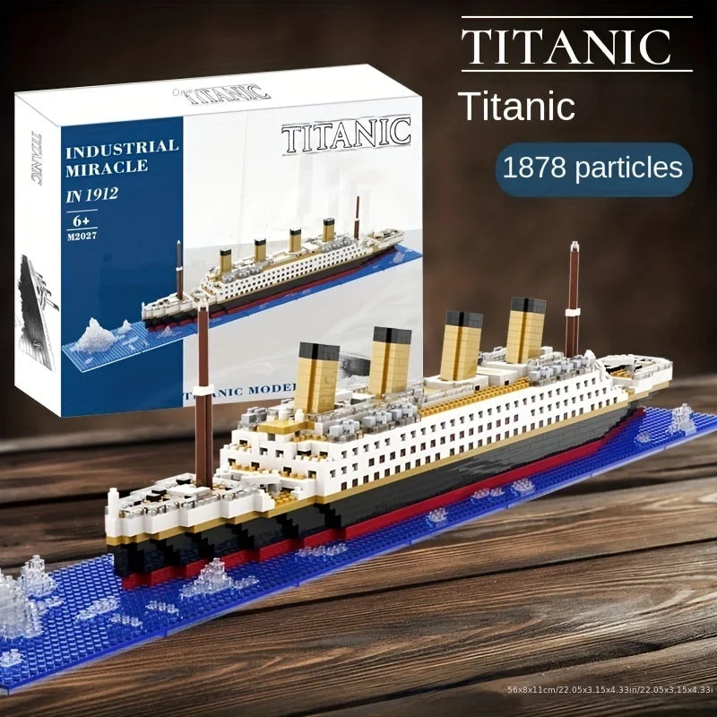 Brinquedo de montagem de bloco de construção Titanic gigante menino menina e para adultos,quebra-cabeça modelo de navio de cruzeiro