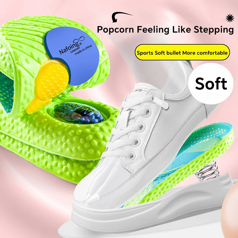 1 par de palmilhas de atualização de absorção de choque, novo almofada de ar , cheio de elasticidade, confortável, respirável