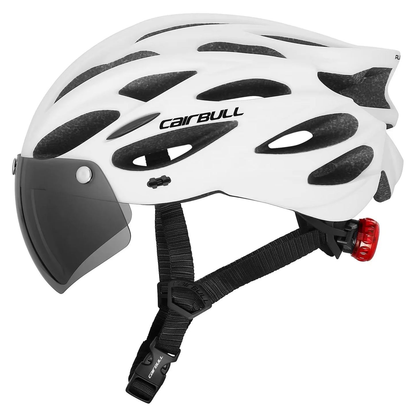 Capacete Ciclismo com Luz Traseira e Viseira Magnética Masculino/Feminino Cairbull