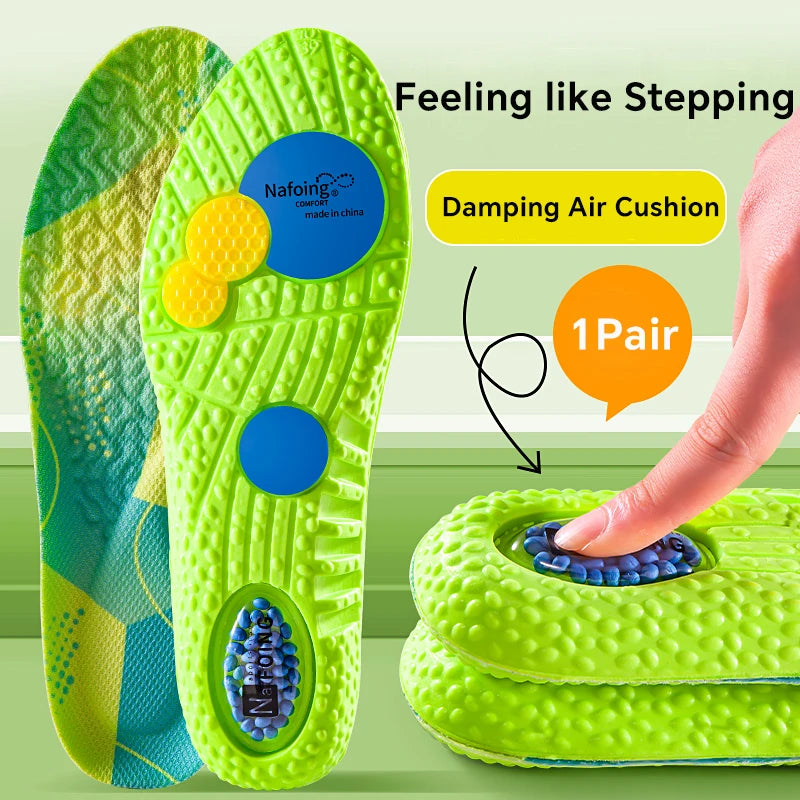 1 par de palmilhas de atualização de absorção de choque, novo almofada de ar , cheio de elasticidade, confortável, respirável