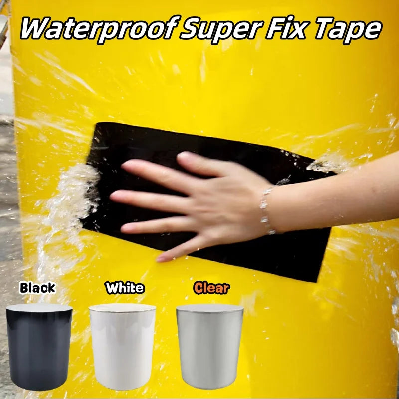 Fita adesiva super anti-vazamento, largura 5/10/20/30cm, forte, à prova d'água, flexível, borracha, vedação, reparo, fita de duto de vazamento