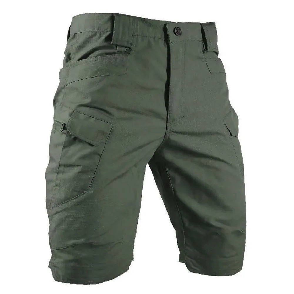 Calções táticos militares urbanos masculinos ao ar livre à prova d'água resistente ao desgaste shorts cargo de secagem rápida multi bolso calças de caminhada