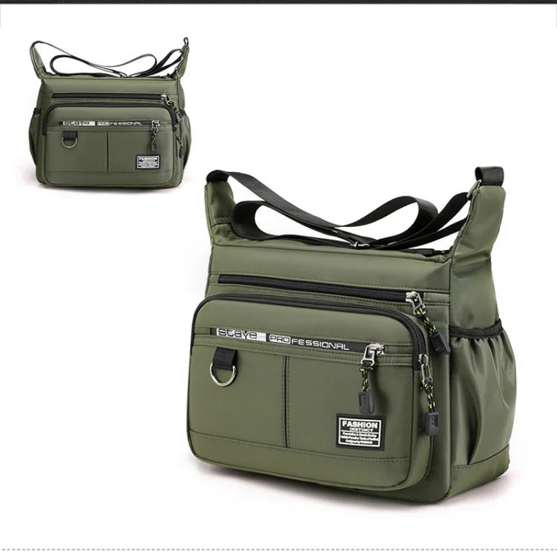 Bolsa tiracolo masculina Rilifinished, bolsa de ombro única, grande capacidade, bolsa de armazenamento, bolsos múltiplos, moda empresarial