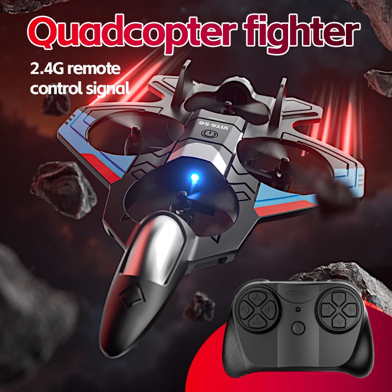 novo drone v50 2.4g 4ch rc avião planador iniciante aeronaves de controle remoto luz led brinquedos elétricos ao ar livre