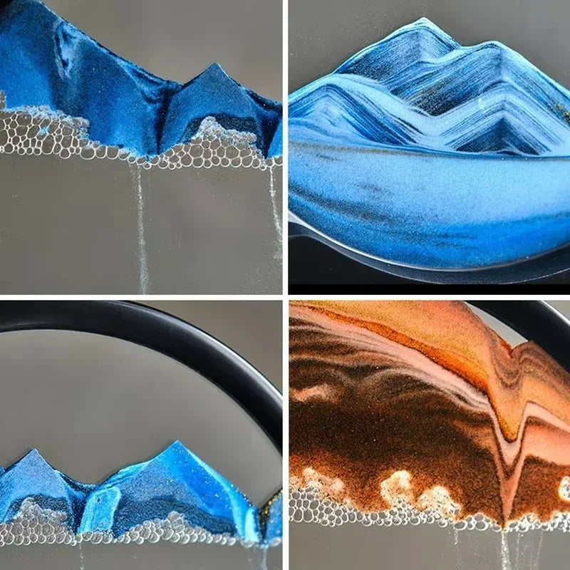 Deixe a arte fluir e transforme seu espaço! O Quadro de Decoração de Areia Movediça Fluindo 3D é uma peça de decoração única que combina arte e movimento para criar um espetáculo visual hipnotizante.