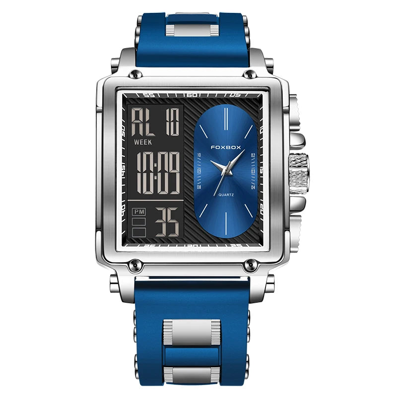 relógio Lige nova moda quadrado relógio digital masculino casual esportes à prova de água relógios de pulso quartzo foxbox marca superior luxo cronógrafo