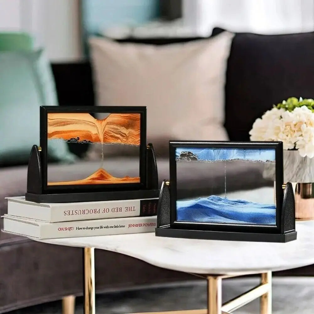 Movendo areia arte imagem para Home Decor, 3D Sandscape em movimento, Sandscape rotativo, presente.