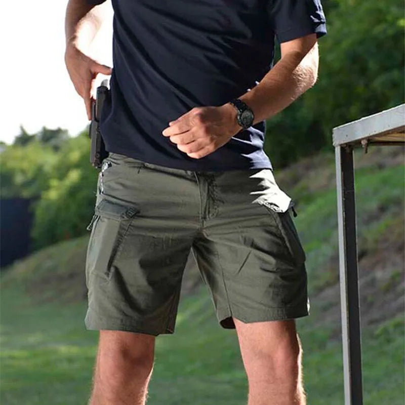 Calções táticos militares urbanos masculinos ao ar livre à prova d'água resistente ao desgaste shorts cargo de secagem rápida multi bolso calças de caminhada