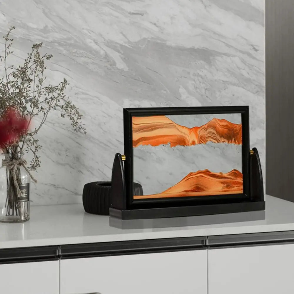 Movendo areia arte imagem para Home Decor, 3D Sandscape em movimento, Sandscape rotativo, presente.