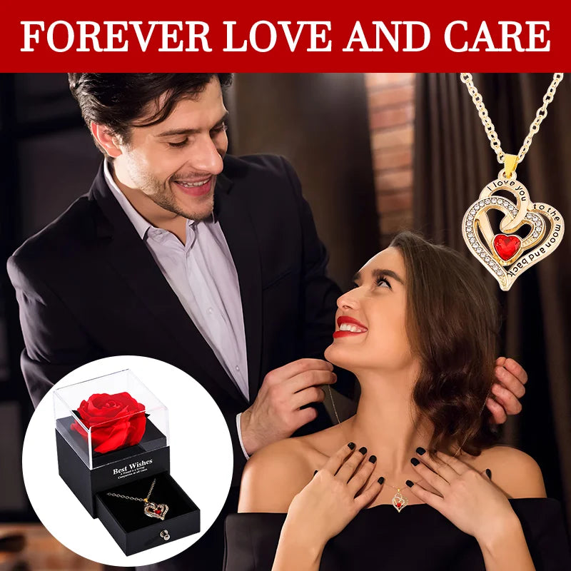O presente perfeito para emocionar quem você ama: uma rosa eterna, uma joia delicada e uma mensagem inesquecível em um só lugar.