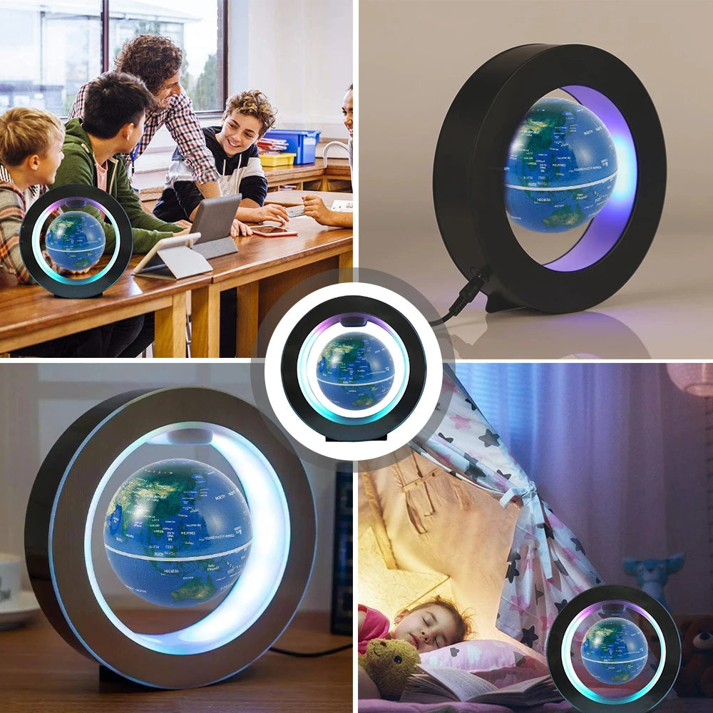 Globo de levitação flutuante magnética led mapa do mundo lâmpada antigravidade eletrônica.