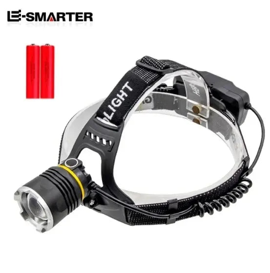 Recarregável xhp50 led farol à prova dwaterproof água luz de cabeça pesca busca acampamento cabeça lanterna zoom