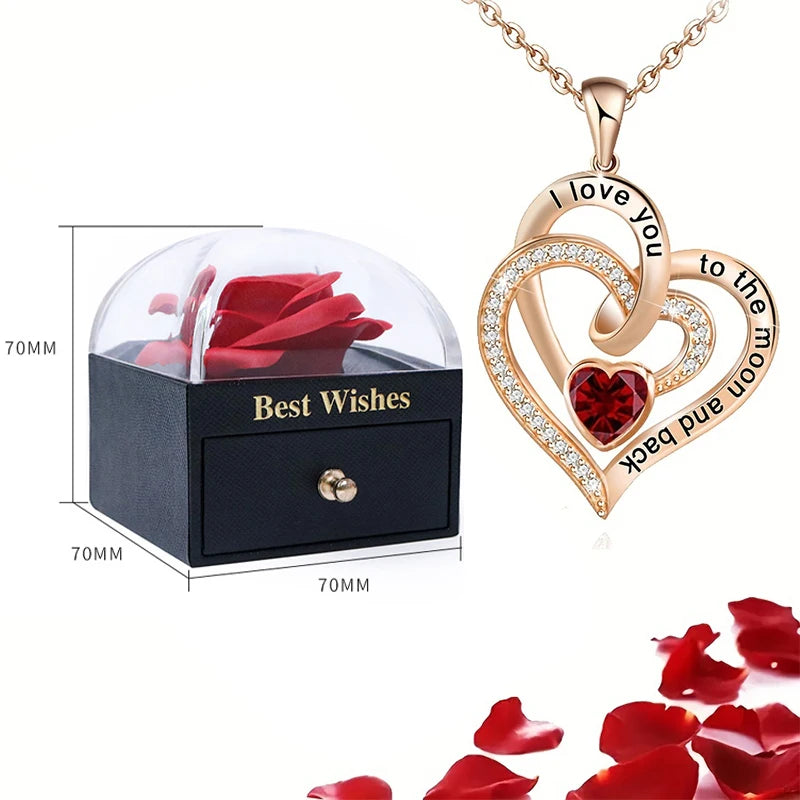 O presente perfeito para emocionar quem você ama: uma rosa eterna, uma joia delicada e uma mensagem inesquecível em um só lugar.