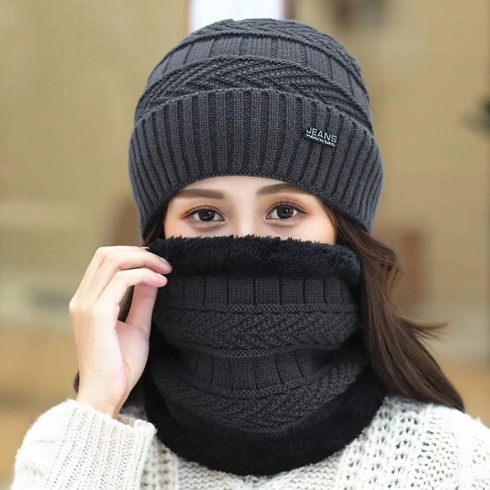 Masculino e feminino inverno gorro cachecol casual lã térmica macio quente balaclava lã,pescoço mais quente perfeito pro inverno.