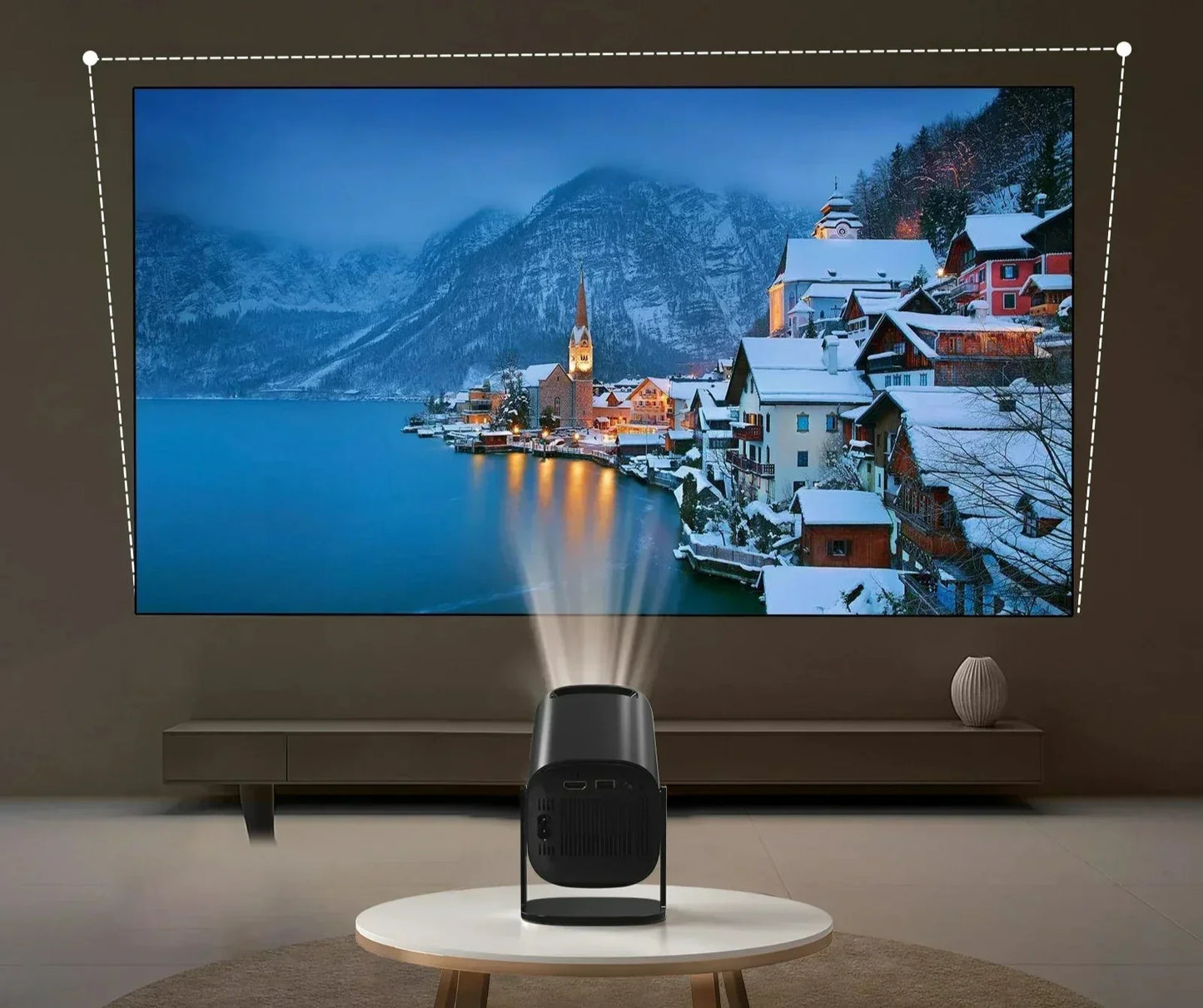 Transforme sua casa em um verdadeiro cinema com o Projetor LED Salange-P30 720P - Compatível com Android e iOS.