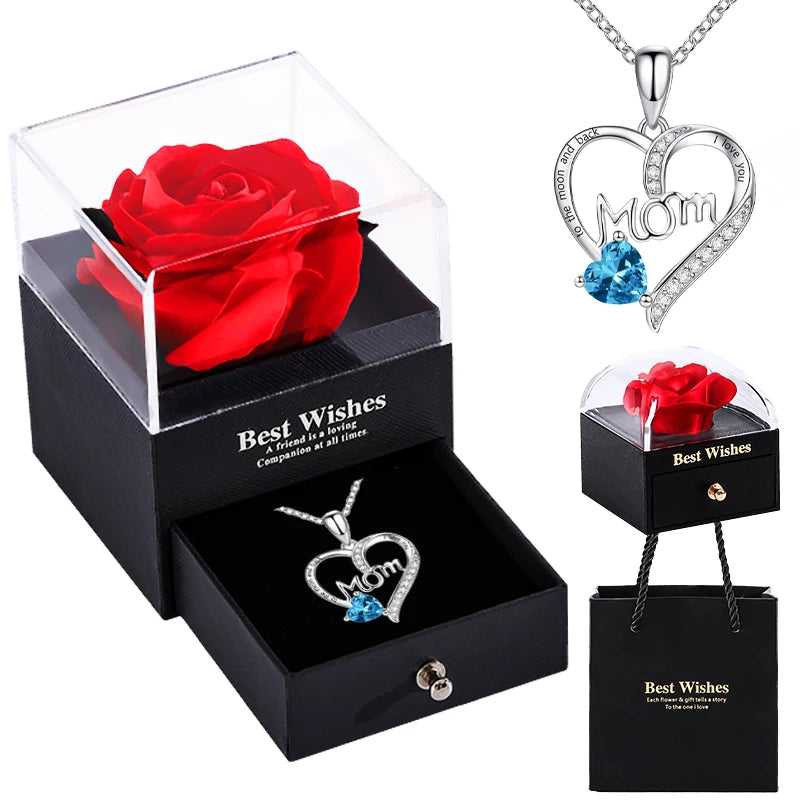 O presente perfeito para emocionar quem você ama: uma rosa eterna, uma joia delicada e uma mensagem inesquecível em um só lugar.
