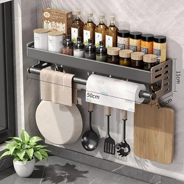 Organizador De Condimento Montado Na Parede Spice Rack Armazenamento De Louça.