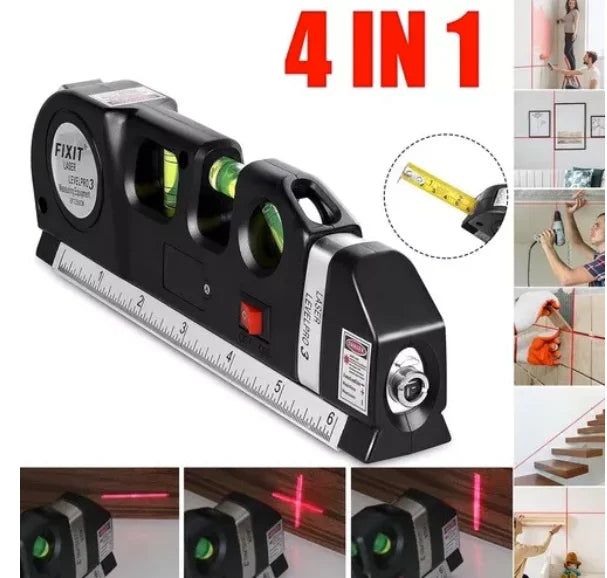 Nível Laser Profissional  4 em 1 Trena  Pro3 Estágios Nivelador