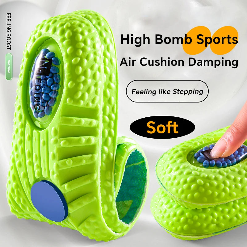 1 par de palmilhas de atualização de absorção de choque, novo almofada de ar , cheio de elasticidade, confortável, respirável