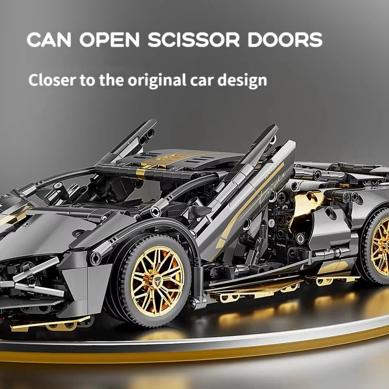 carro esportivos blocos de montar,1280 peças de construção para montar seu carro e construir modelo de carro esportivo para colecionar.