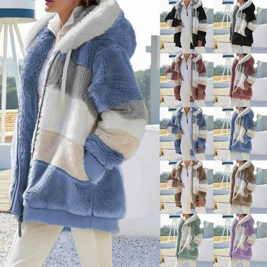 Casaco de capuz  feminino com bolsos macios.elegantes para o dia a dia.