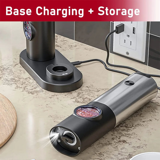 Moedor de pimenta de sal elétrico recarregável USB com rugosidade ajustável Moedor de pimenta em pó de pimenta moída na hora Ferramenta de cozinha