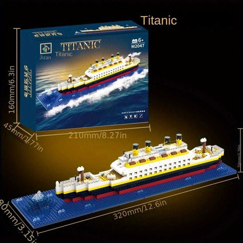 Brinquedo de montagem de bloco de construção Titanic gigante menino menina e para adultos,quebra-cabeça modelo de navio de cruzeiro