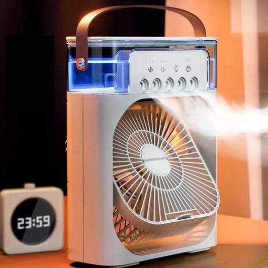 Refrigerador De Ar Ventilador Umidificador Portátil Com Led Reservatório De Água Led USB